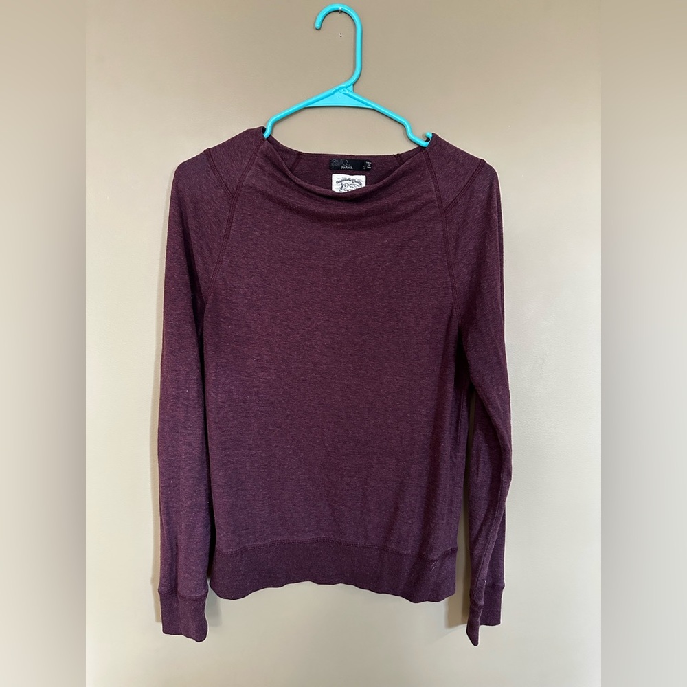 Prana Maroon Long Sleeve Shirt Size Small